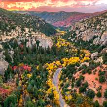 Fall Color Views in Parowan Canyon, Yankee Meadow Road