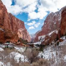 Snow in Kolob Canyons, North Zion National Park
