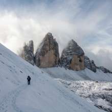 snowy mountain trail