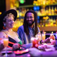 Friends at a bar