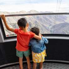 Kids at Palm Springs Aerial Tram car