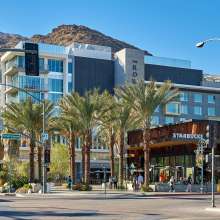 Picture of Kimpton Rowan hotel with S. Palm Canyon Sign.