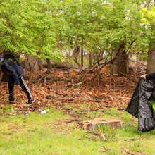 Volunteers pick up trash during Pick Up The Poconos