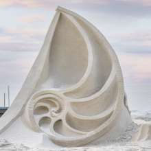 Sand sculpture of a shell