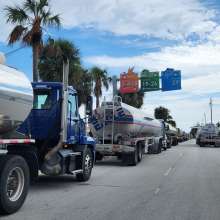 Fuel Trucks Line Up at Port Everglades for Refueling