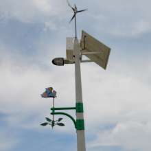 Photo of public artwork, painted buntings wind vane