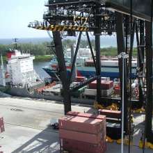 View from a gantry crane
