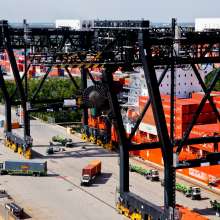 Busy cargo port