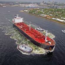 Seabulk petroleum ship docks at Port Everglades