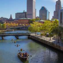 Preparing for WaterFire at Waterplace Park