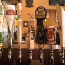 Beer selection at a bar