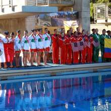 UANA Pan Am Synchro Team at Riverside Aquatics Complex