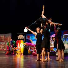 Modern dancers performing onstage
