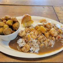 Shrimp Fricassee with fried okra or steamed veggies.jpg
