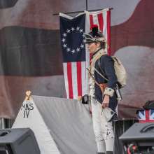 Rev Fest 250 Reenactment Soldier on Stage
