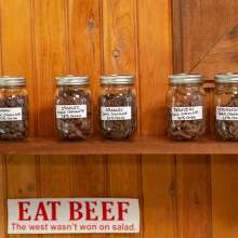 Jars of chocolate at Meeteetse Chocolatier