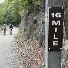 Bikers along the Heritage Rail Trail