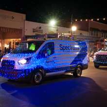 Winner of Best Vehicle Spectrum driving in a company van and a service vehicle fitted with Christmas Lights