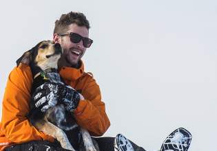 Winter Sledding with Dog