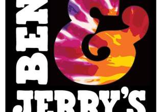 Ben & Jerry's text logo with tie-dye coloring