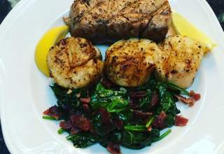 Image of seafood dinner on plate at Dakota Seafood in Rapid City, SD