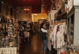 Woman shopping in local boutique in Downtown Rapid City, SD