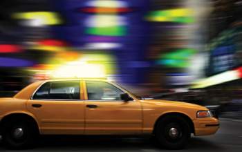 taxicab with blurred background