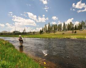 Woman fishing in YnP