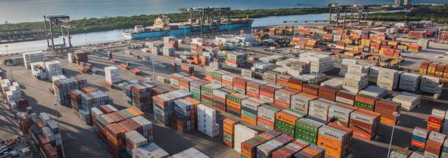 Port Everglades cargo container yards