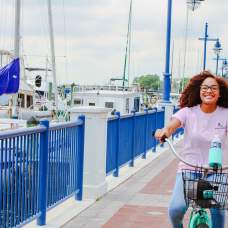 Woman riding a bike