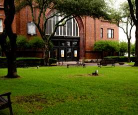 Historic Katy Depot entrance and Katy Plaza