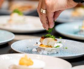 Chef Plating at CedarCreek Estate Winery, Home Block Restaurant