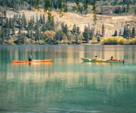 Couple on Kalamalka Lake with Adaptive Kayak