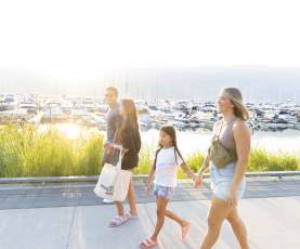 Family on Waterfront Boardwalk Downtown 1