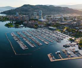 Downtown Kelowna During Summer Aerial 11