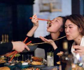 Friends dining at Bernie's Supper Club