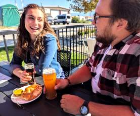 Couple on the Patio at Lakesider Brewing