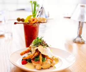 A soft-shell crab sandwich and an overloaded Bloody Mary at Carson’s.