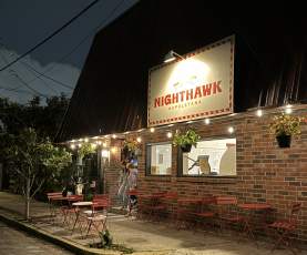 Nighthawk Napoletana Exterior at Night - Algiers Point