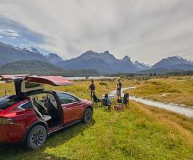 A guided Tesla 4WD tour with Nomad Safaris stopping off at Paradise