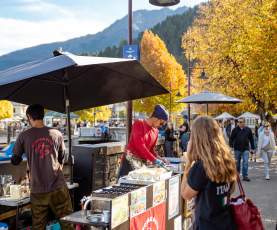 Food Stall at the Queenstown Waterfront in autumn