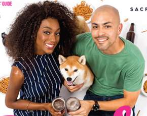 Couple with Dog and Drinks
