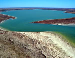 A view of Paruku (Lake Gregory) on the northern edge of the Tanami and Great Sandy deserts.