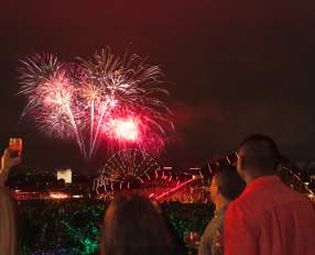 Rooftop Bar Fireworks