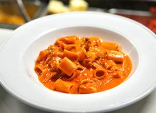Andiamo in Banco Rigatoni Pasta with Vodka Sauce