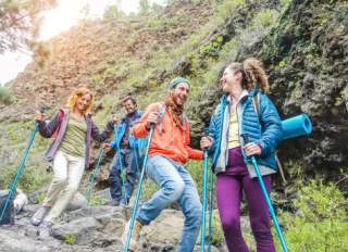 Group of young people hiking
