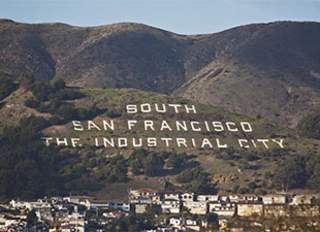 South San Francisco Sign Hill with lettering that says South San Francisco The Industrial City