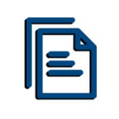 Paperwork on computer icon