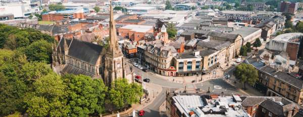 Aerial shot over Bury