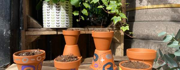 Painted flower pots
